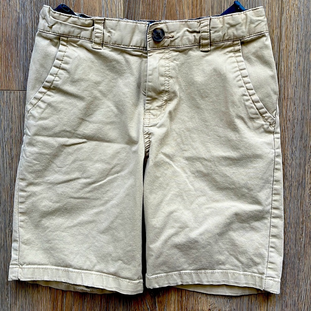 Cat & Jack light khaki adjustable waist school shirts size 12 clasp & zipper